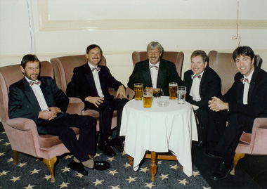 Colin, Martin (then a stand in bassist) Denis, Glenn & Tim at the Hotel de France, Jersey between sets for "The Wooden Spooners" charity event - circa 2000 Colin, Martin (then a stand in bassist) Denis, Glenn & Tim at the Hotel de France, Jersey between sets for "The Wooden Spooners" charity event - circa 2000